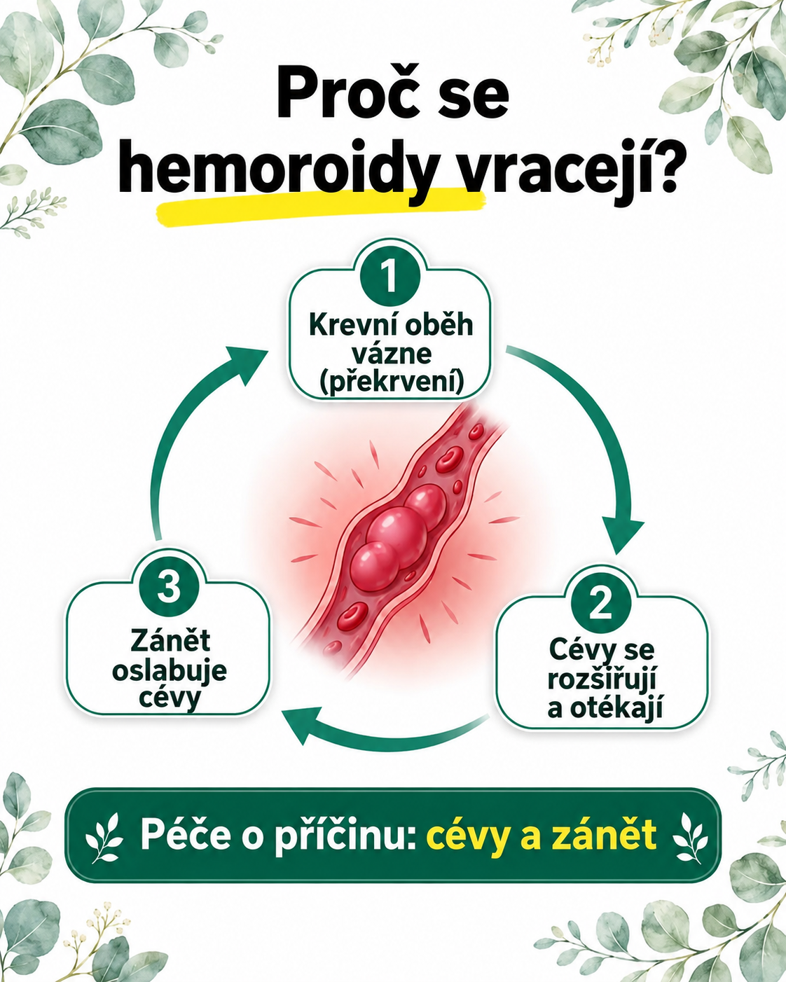 Překrvení a zánět u hemoroidů